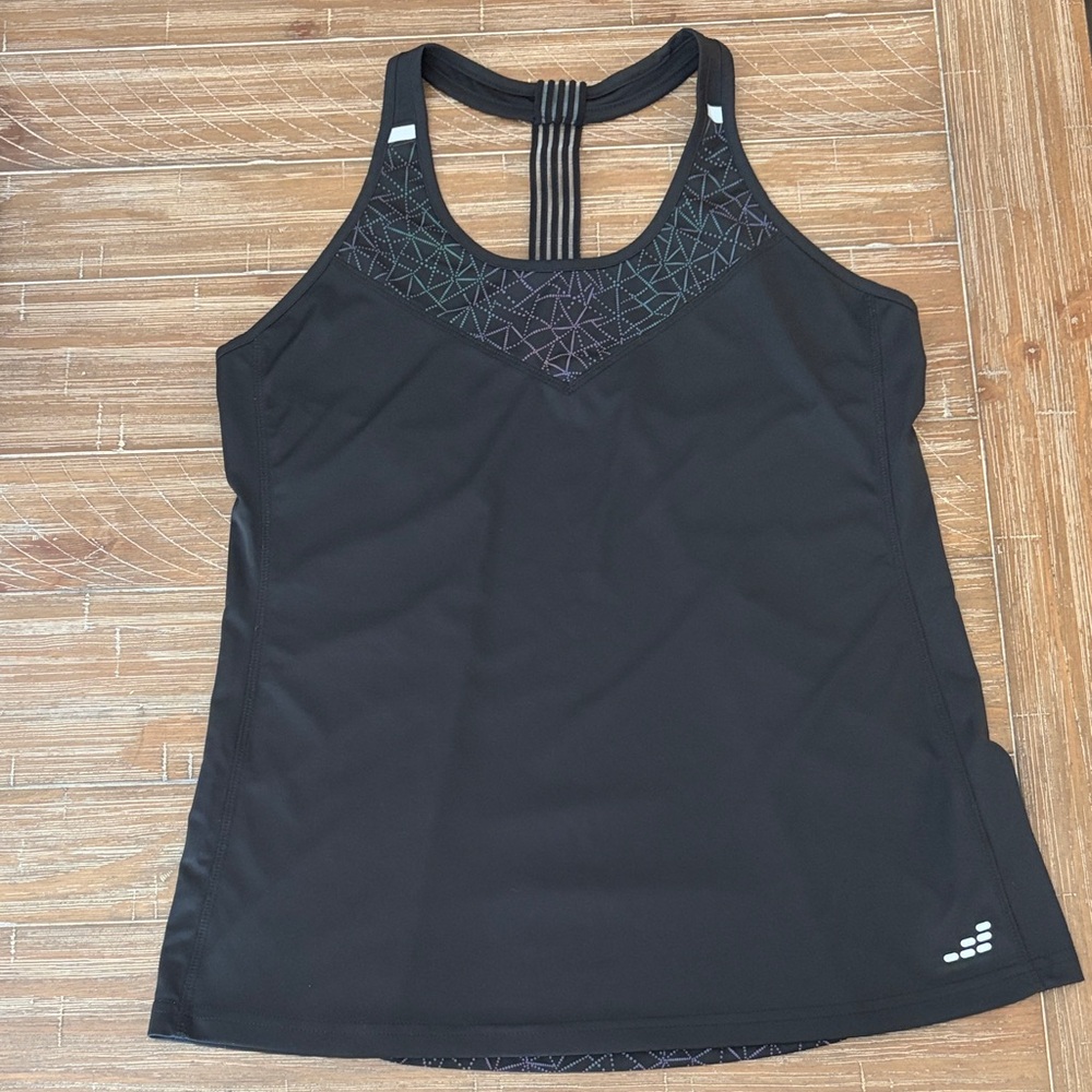 bcg Black Athletic Tank with Geometric Dot Print